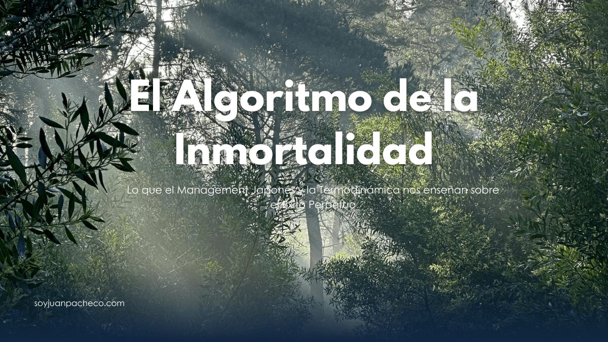 Símbolo de infinito formado por procesos de mejora continua (Kaizen) y leyes termodinámicas.