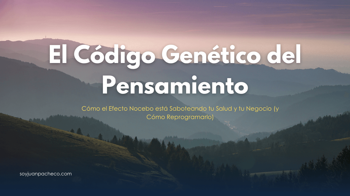 Diagrama de una cadena de ADN influenciada por pensamientos negativos y el efecto nocebo.