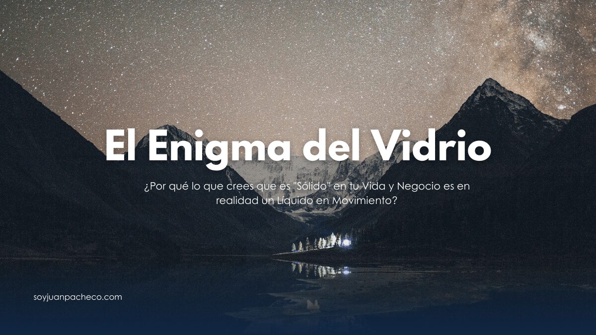 Una estructura de vidrio sólido que se transforma en gotas líquidas en su base.