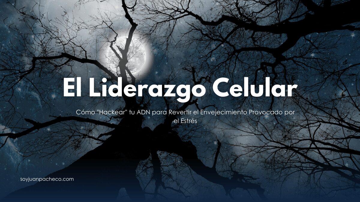 Cadena de ADN siendo reparada mediante técnicas de gestión de estrés y biohacking.