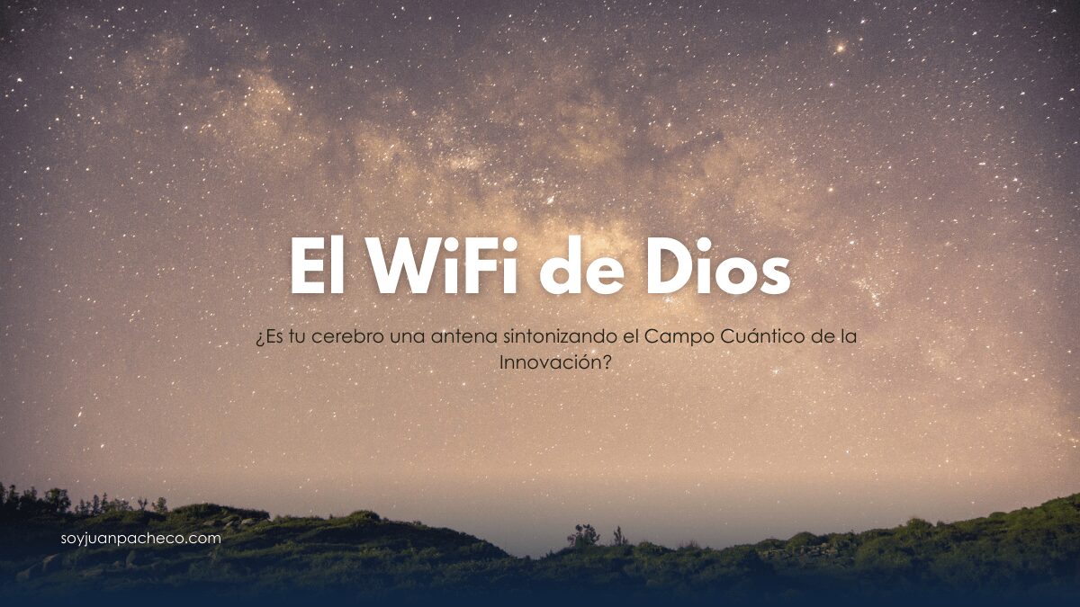 Representación de un cerebro humano actuando como antena receptora del campo cuántico.