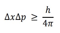 Esta expresión representa el Principio de Incertidumbre de Heisenberg, que establece que es imposible conocer simultáneamente y con precisión arbitraria la posición y el momento lineal de una partícula.